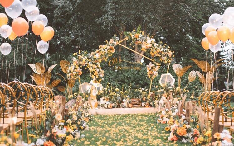 【丰收】橘色调婚礼 蝴蝶在飞舞 微风在厮守