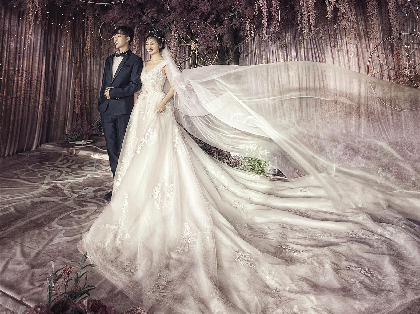 【全馆任选】出门纱/中式+大拖尾主纱+2件礼服