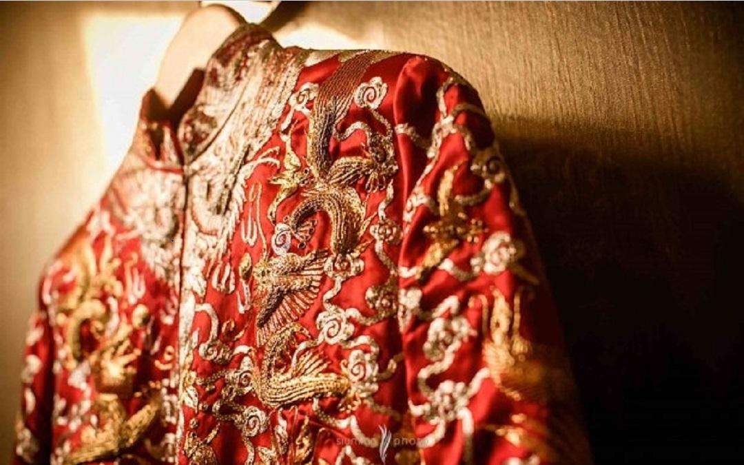 【高级中式大拖】仪式服+喜褂+男式唐装超值六件套