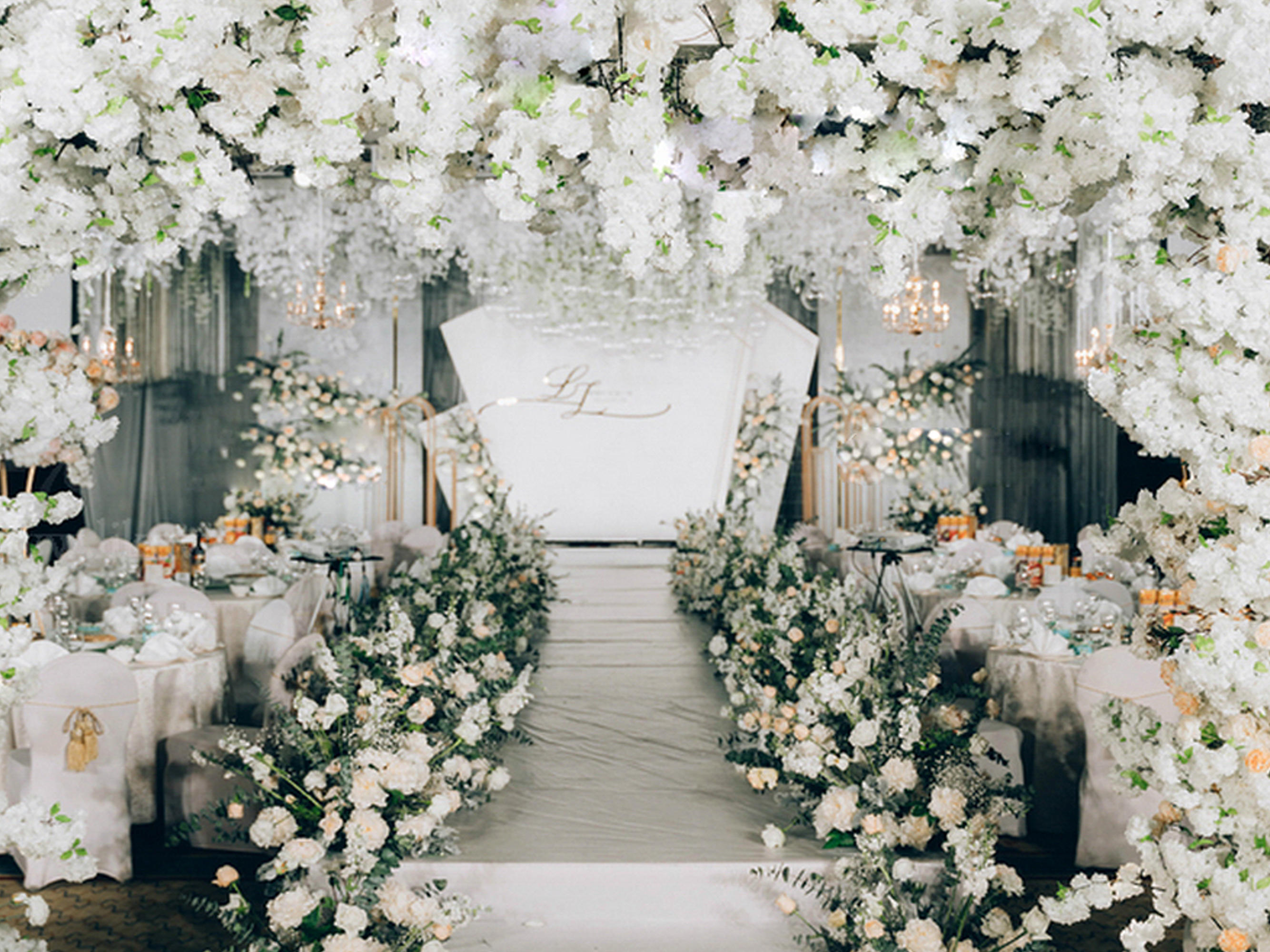 如漆婚礼暖色大理石几何定制