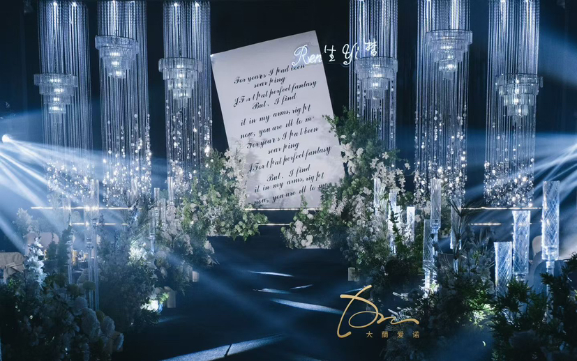 韩系风格邂逅白绿水晶婚宴