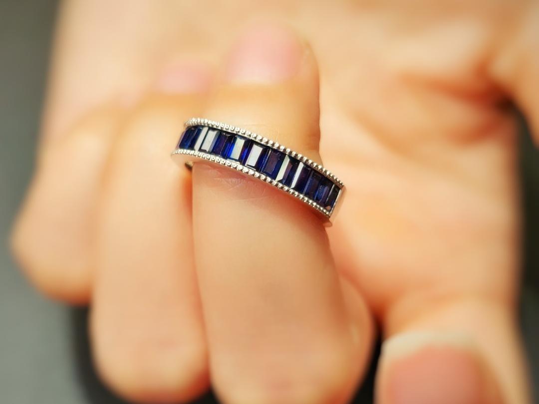 自然之美通用款蓝宝石对戒