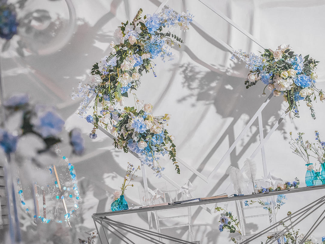 【柏悦】简约梦幻/创意手工定制/雅致蓝白色系