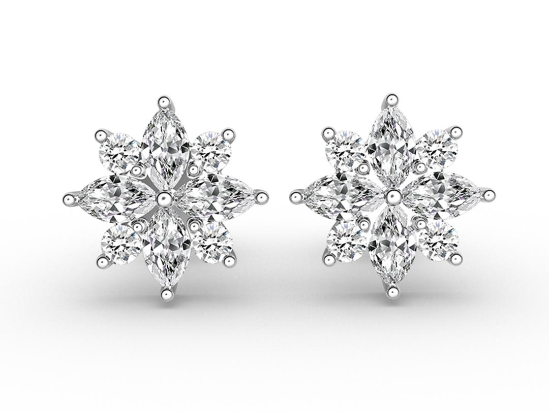 DAM-雪花造型耳钉｜中国钻石交易中心