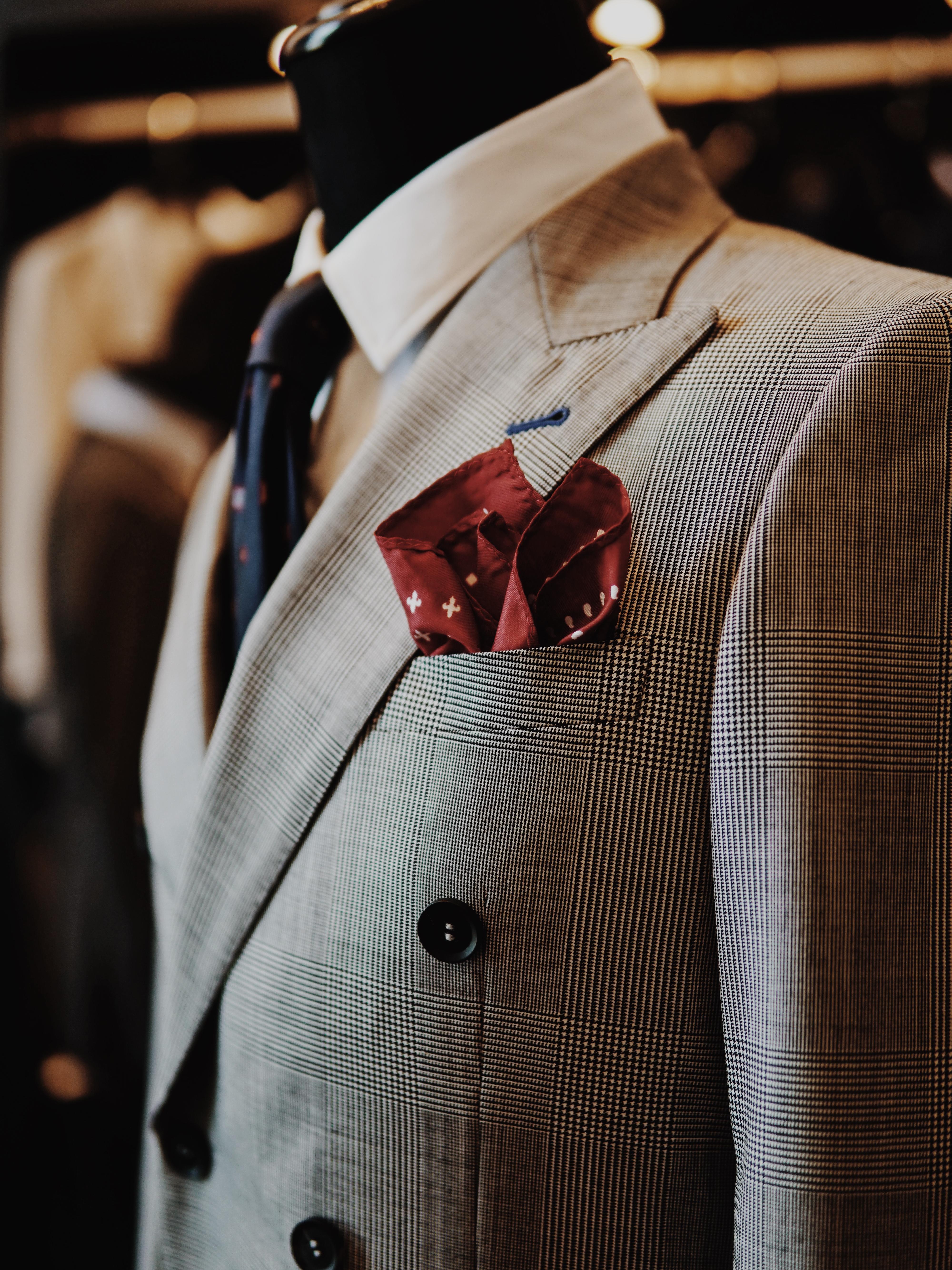 VBC威尔士格纹英式双排扣西装