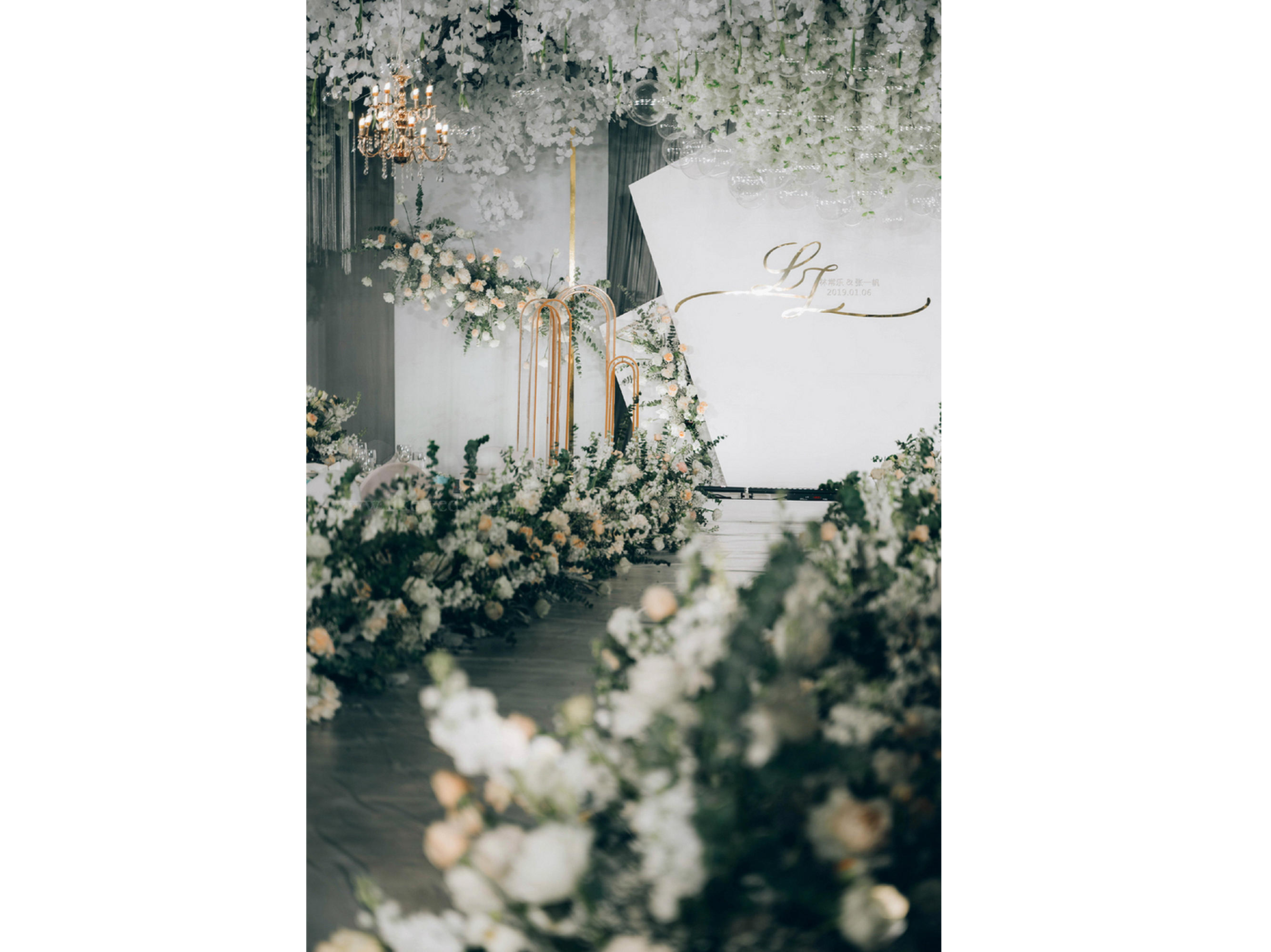 如漆婚礼暖色大理石几何定制