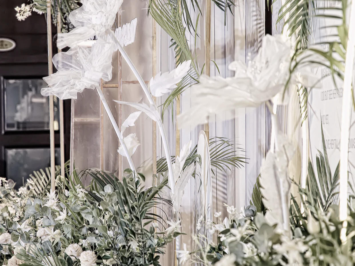 【In诺定制】清风唯美白绿室内婚礼布置