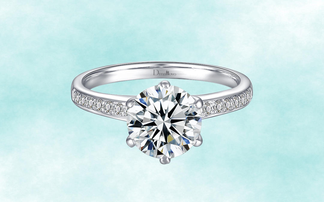 【人气挚选】正品白金/六爪群镶/天然钻石戒指