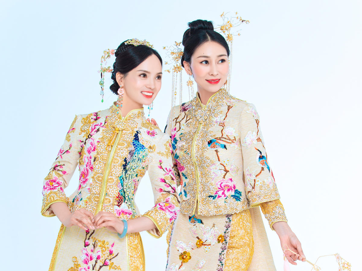 2019工笔牡丹孔雀马来褂