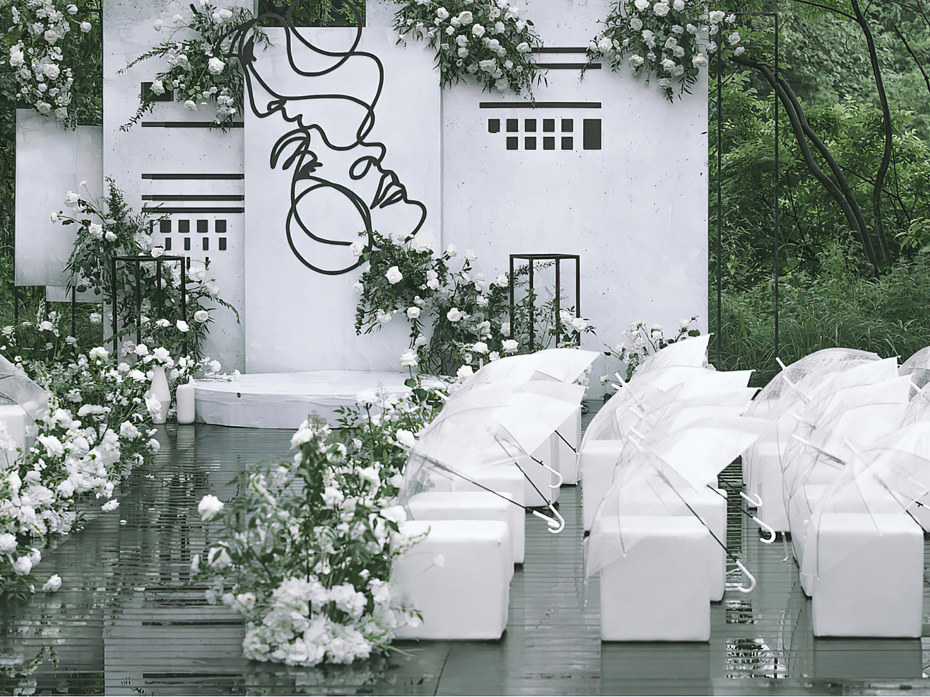 【菲林婚礼】户外白绿色简白风