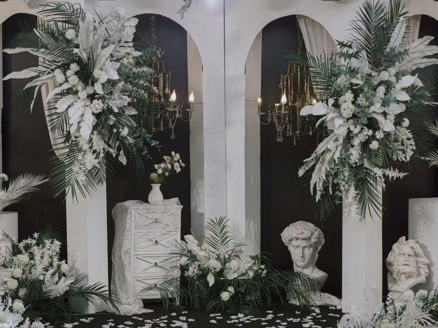 沭阳大酒店二楼白绿色满分设计婚礼