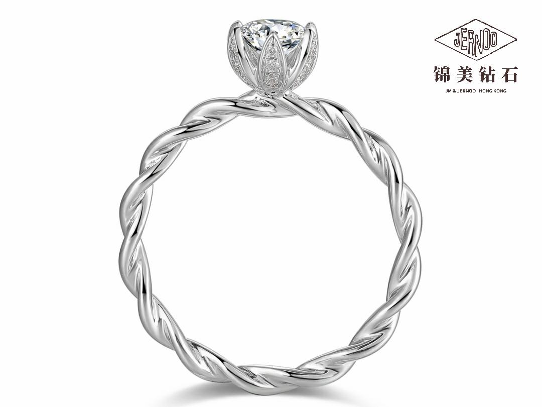 六爪花瓣GIA圆形50分求婚钻戒