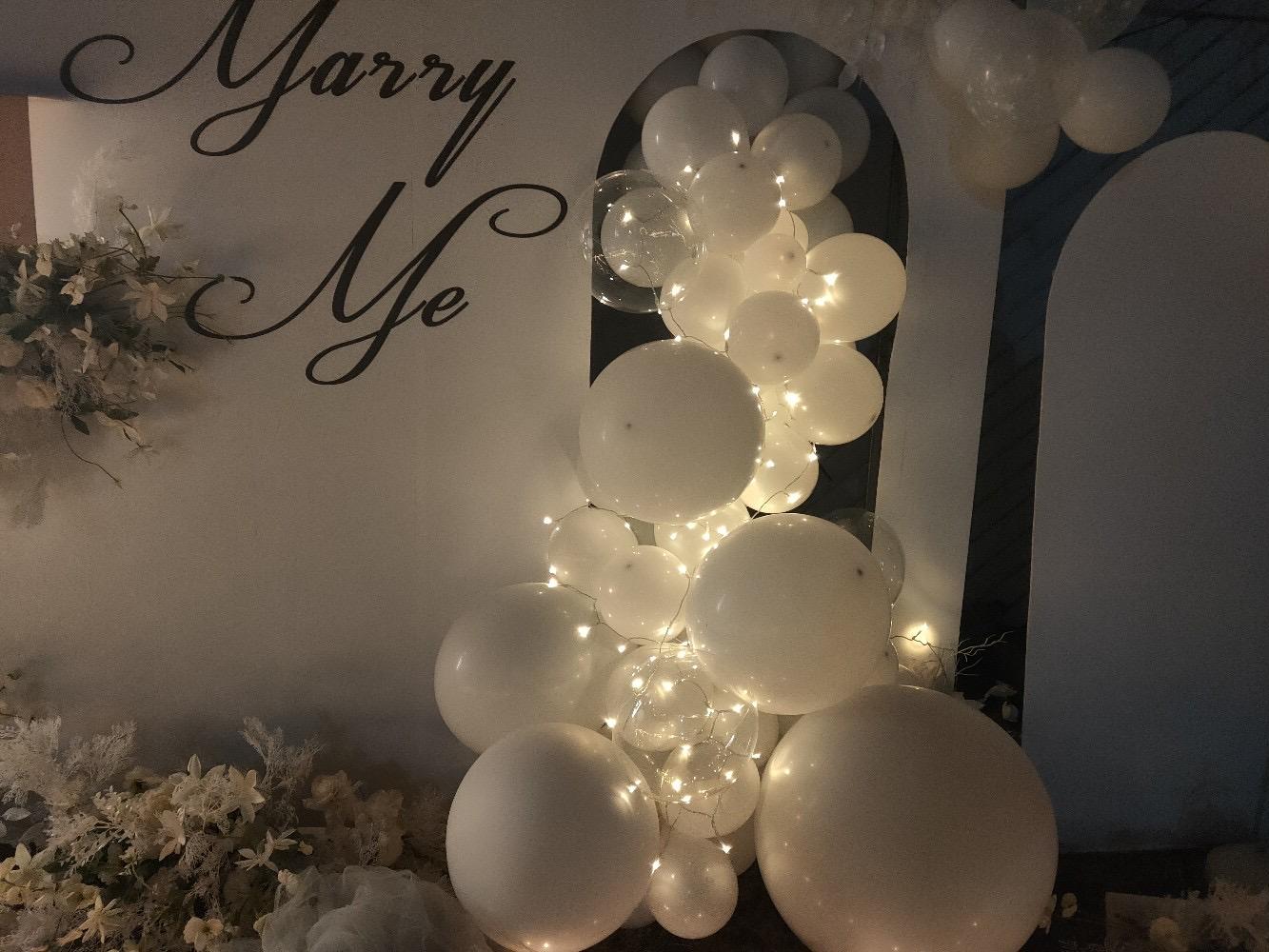 优比婚礼|白金色简约求婚布置