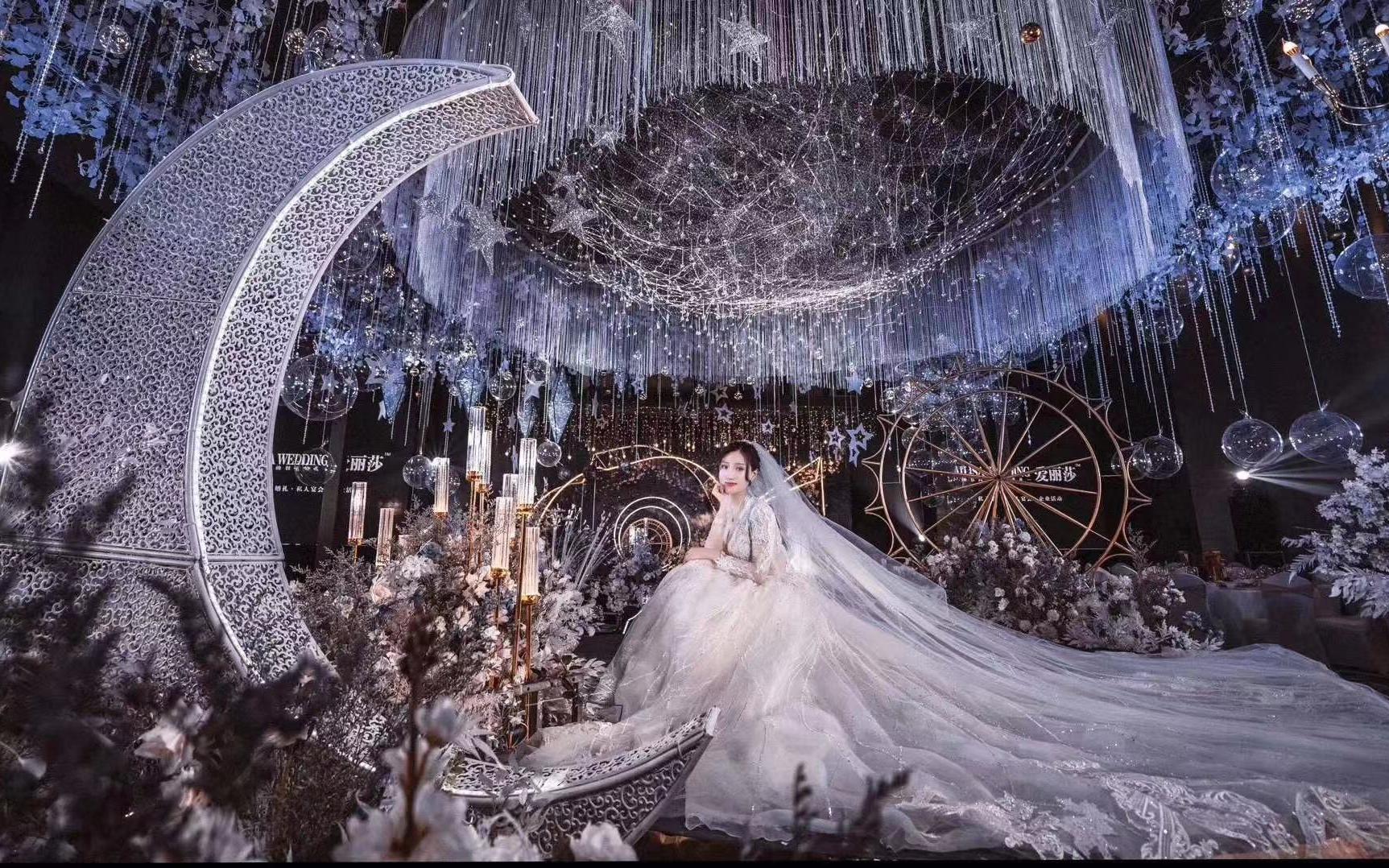 蓝色星空主题婚礼 梦幻星空