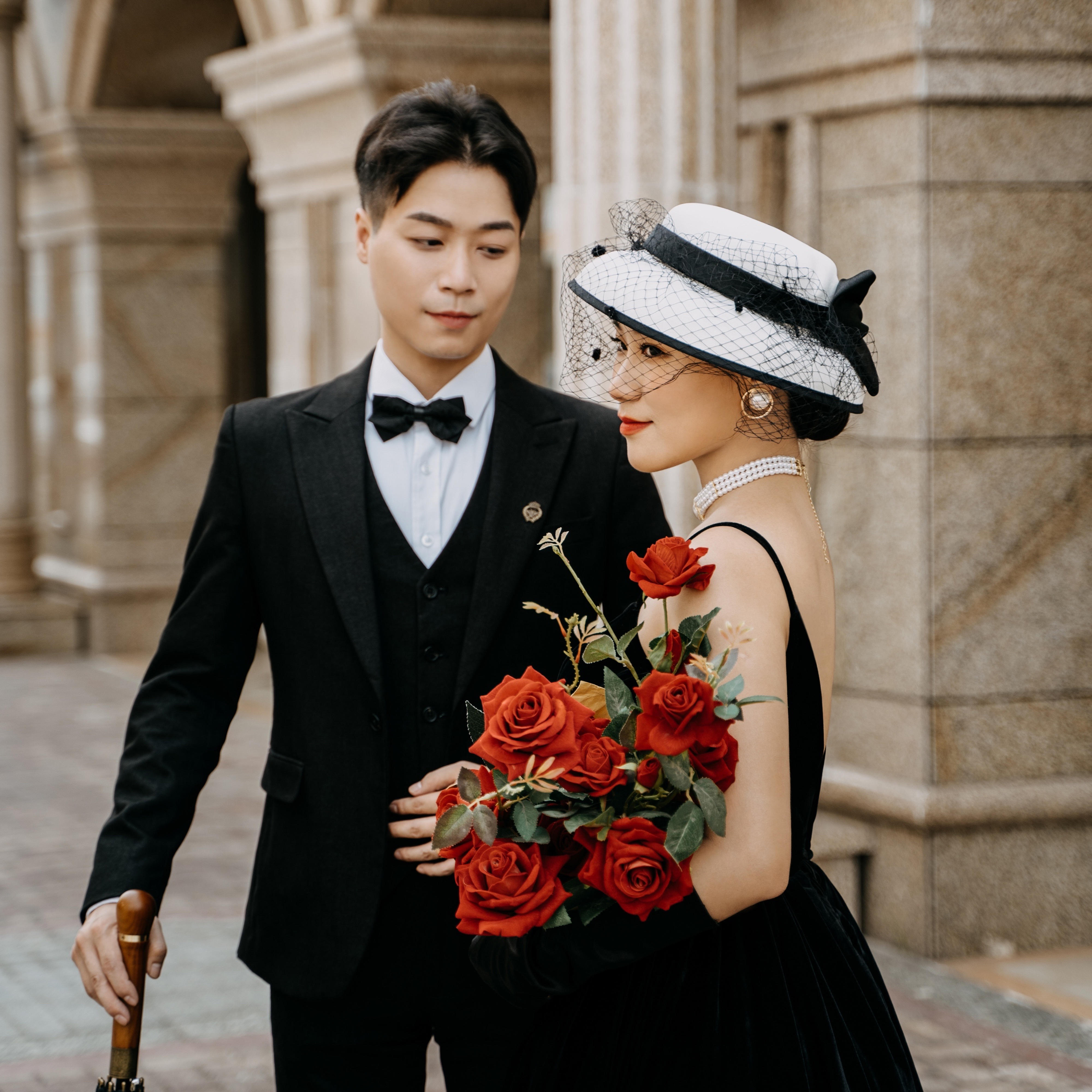 法式经典 | 赫本风婚纱照 优雅复古美人 小黑裙