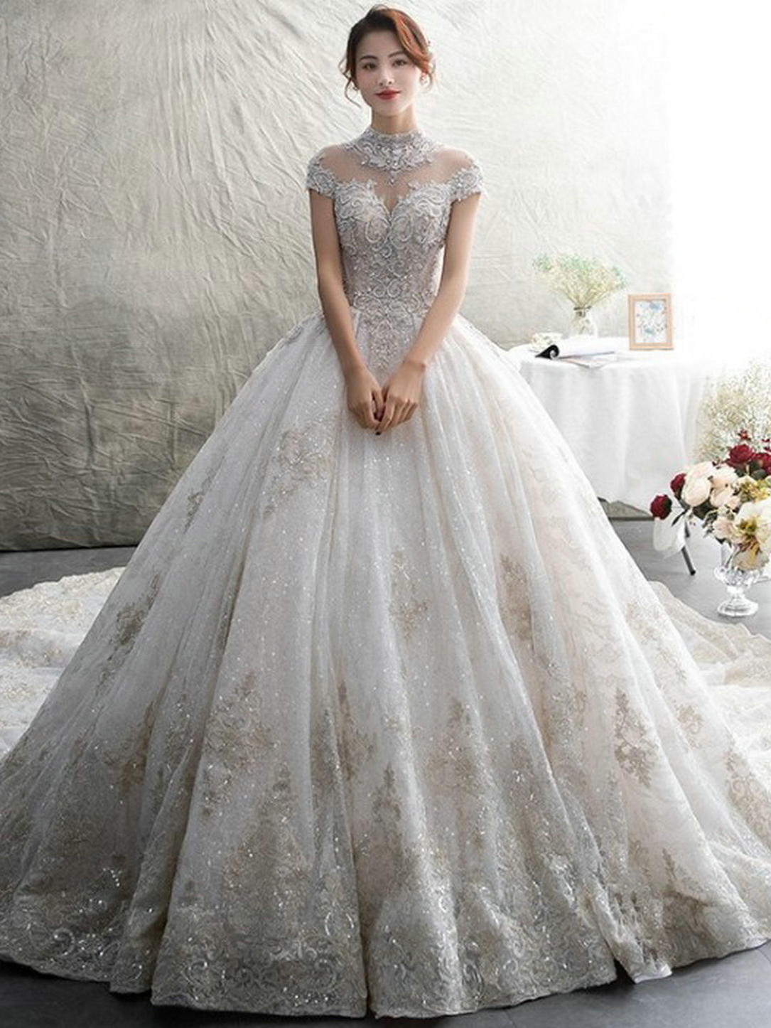 【区县包邮】奢华梦幻重工仪式纱+敬酒服伴娘服