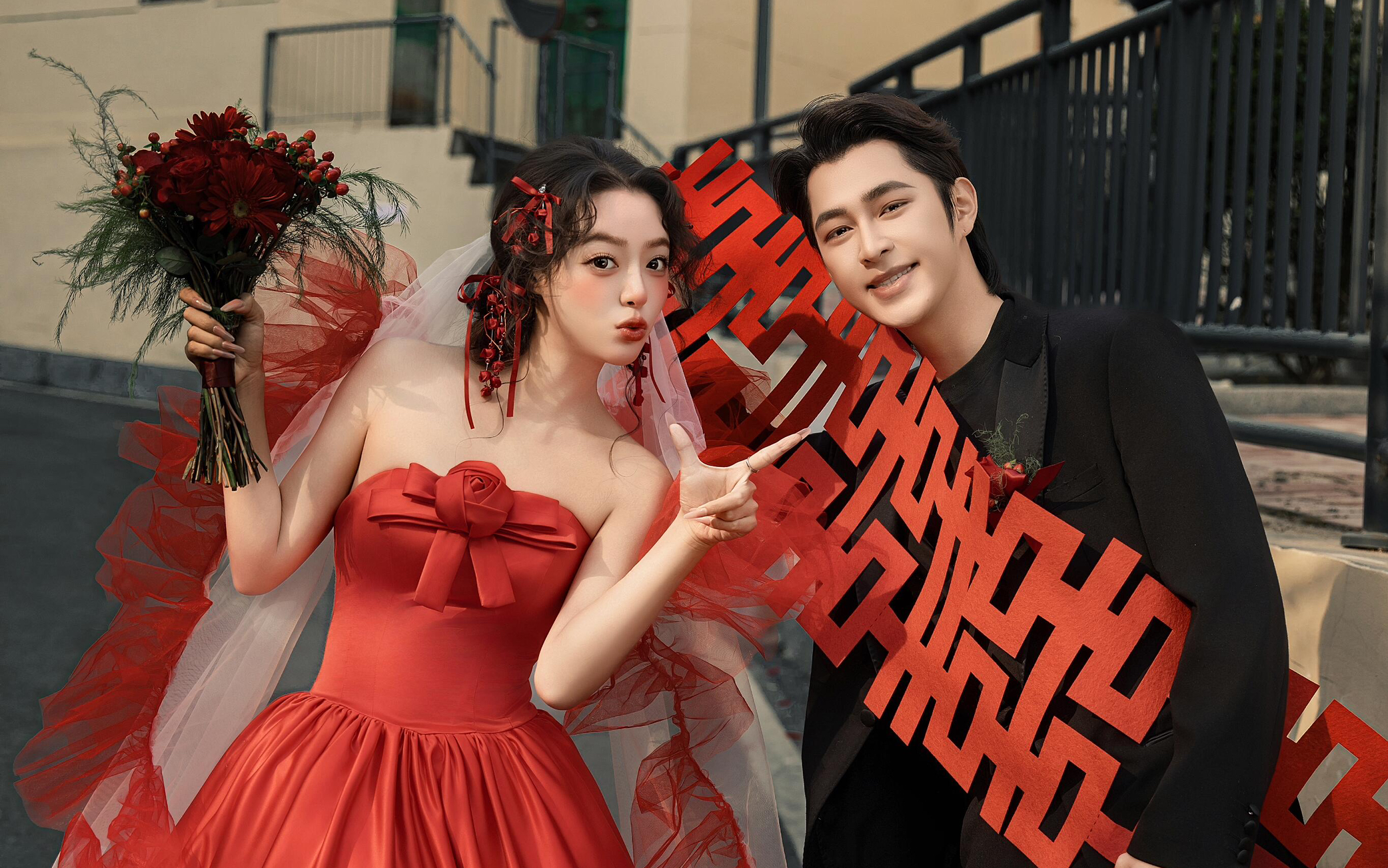 街拍复古喜嫁婚纱照｜喜庆又洋气