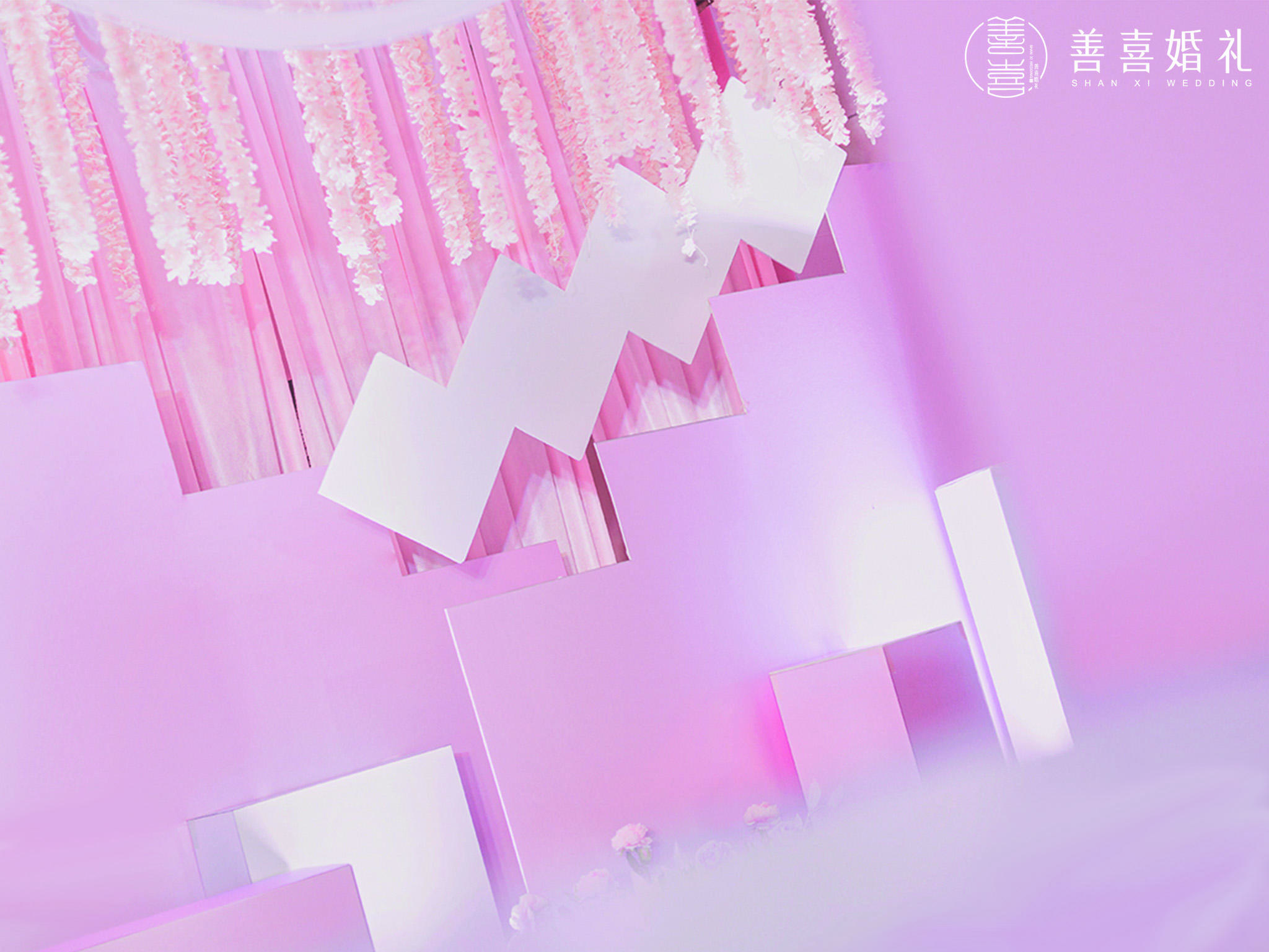 景德镇善喜婚礼 方格艺术 粉 蓝
