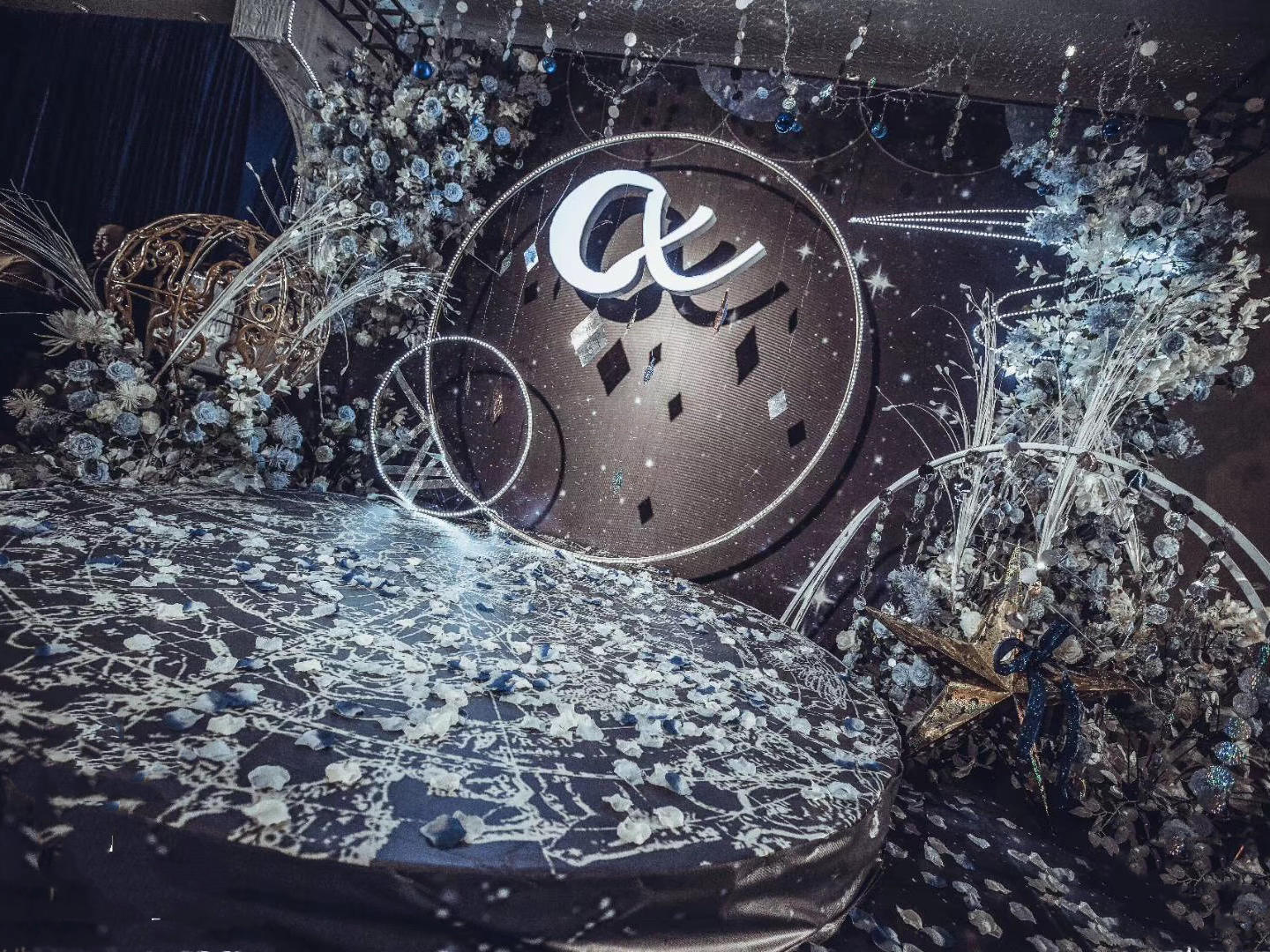 星空奢华创意风主题婚礼含老板亲自司仪化妆摄像摄影