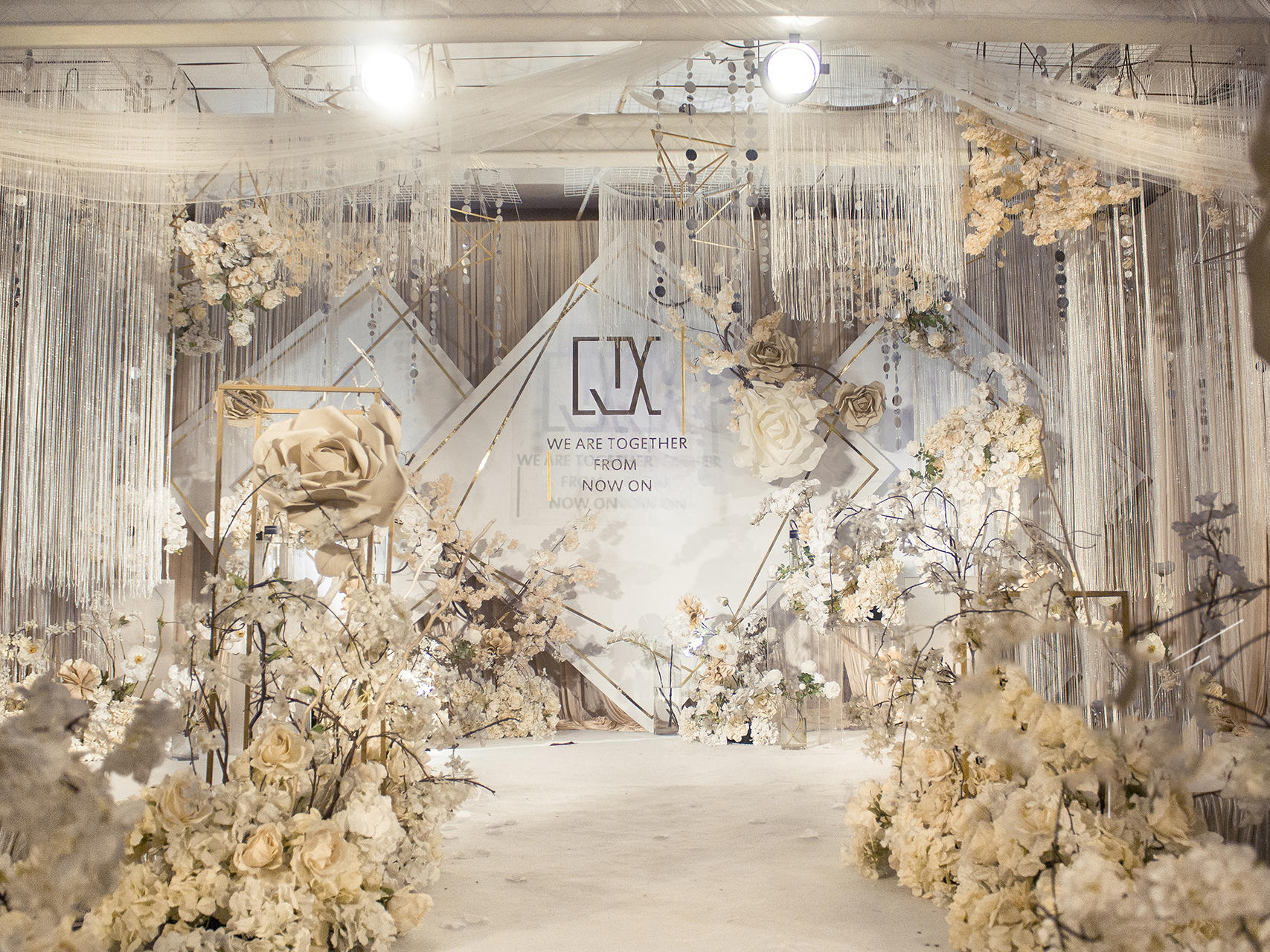 金月亮 香槟金色婚礼 几何