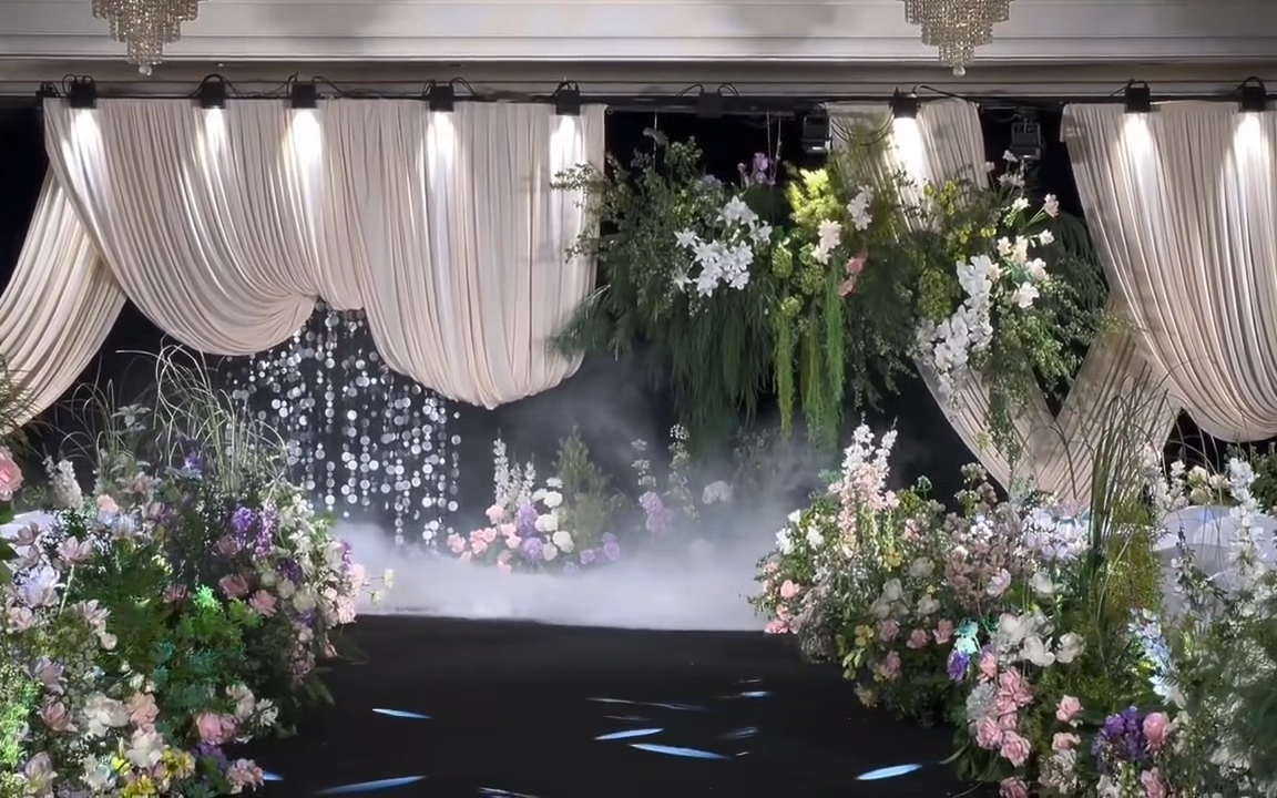 韩式风格布幔花艺主题酒店婚礼