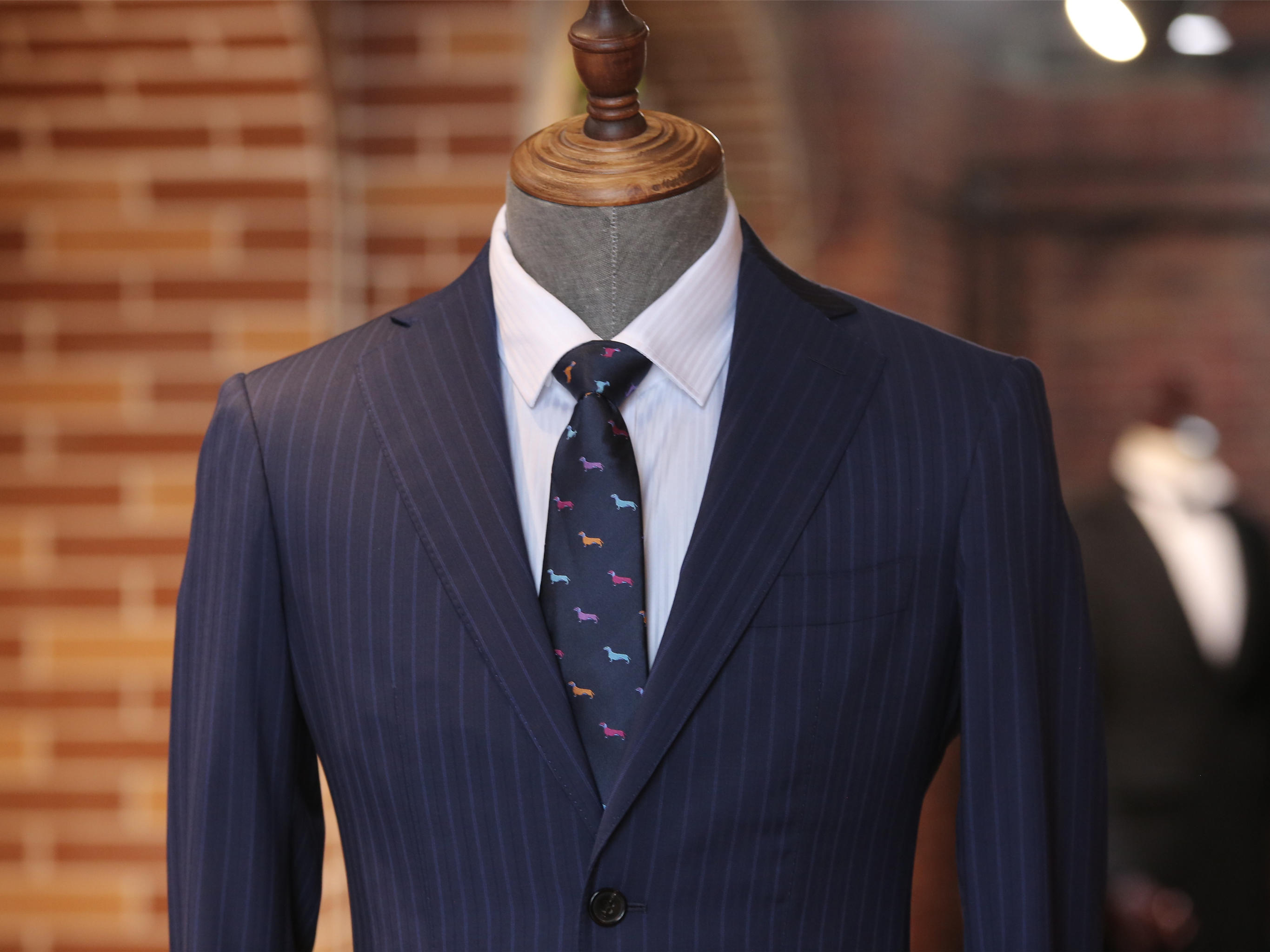 【职场精英10件套】藏蓝色暗条纹商务套系