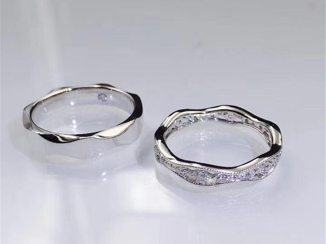 南昌关于爱-复古露珠18K金钻石对戒