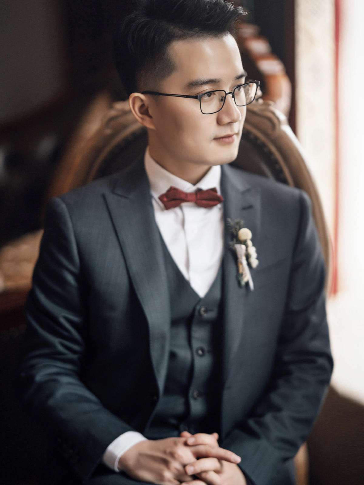 【超值巨惠】高级定制男士西服+婚纱礼服4件套