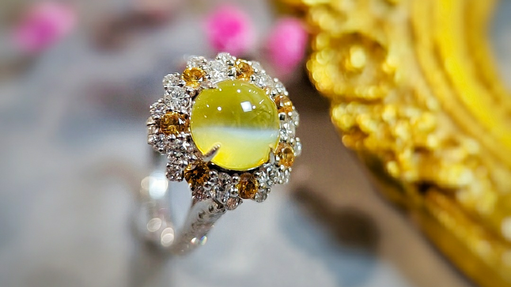 秘密花园系列哈尼色猫眼戒指