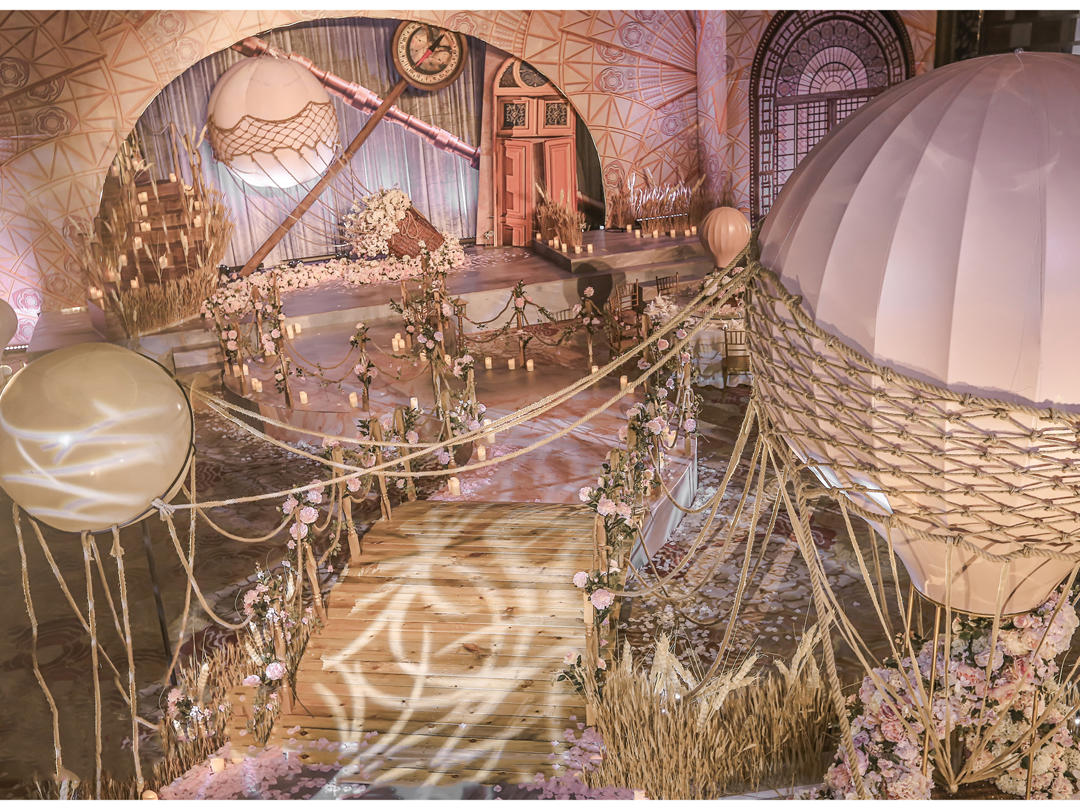 【薇雪婚礼】室内浪漫色彩热气球主题朋克婚礼