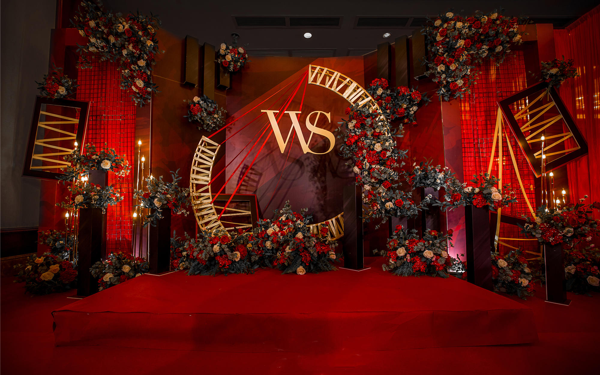 柏悦2019红金复古风婚礼 高贵典雅高贵深沉