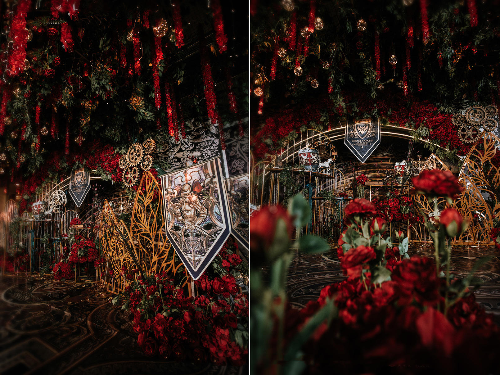 【爱谛尔婚礼】红金欧式复古骑士与玫瑰