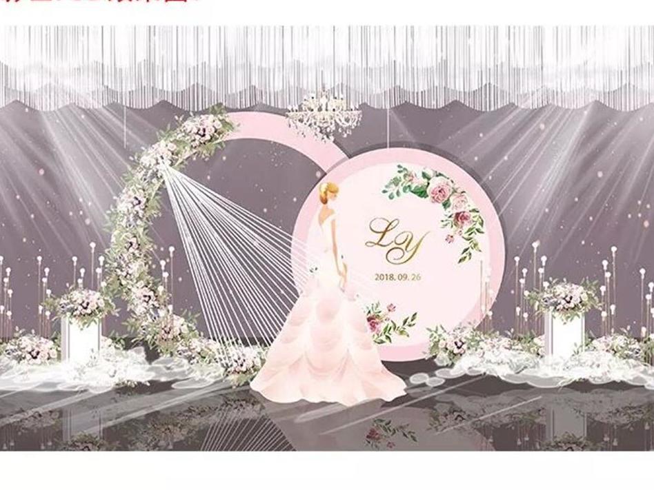 时光，也不能打败少女心。 浪漫的粉色婚礼现场