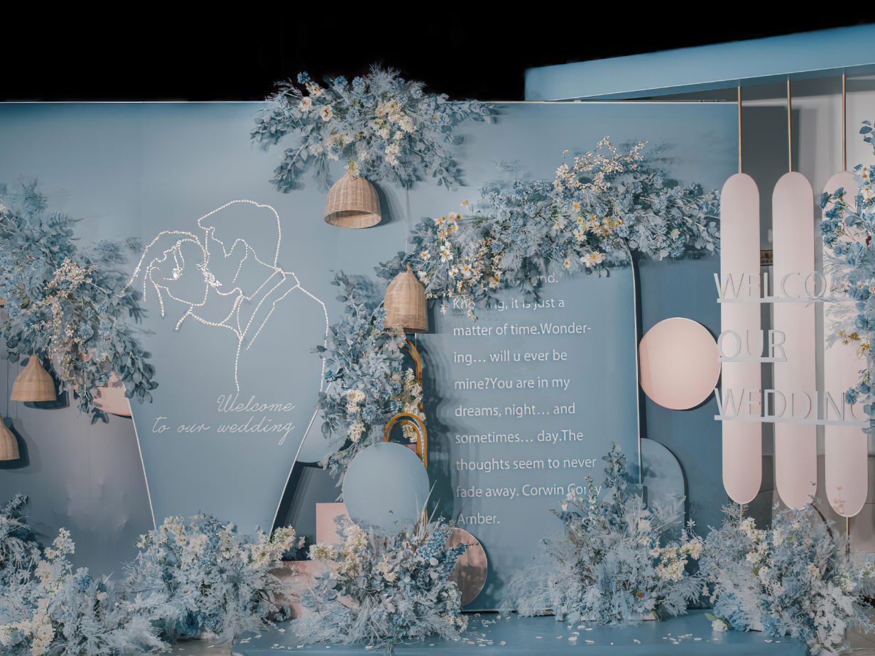 莫兰迪蓝色系#倾城伊人全新婚礼设计