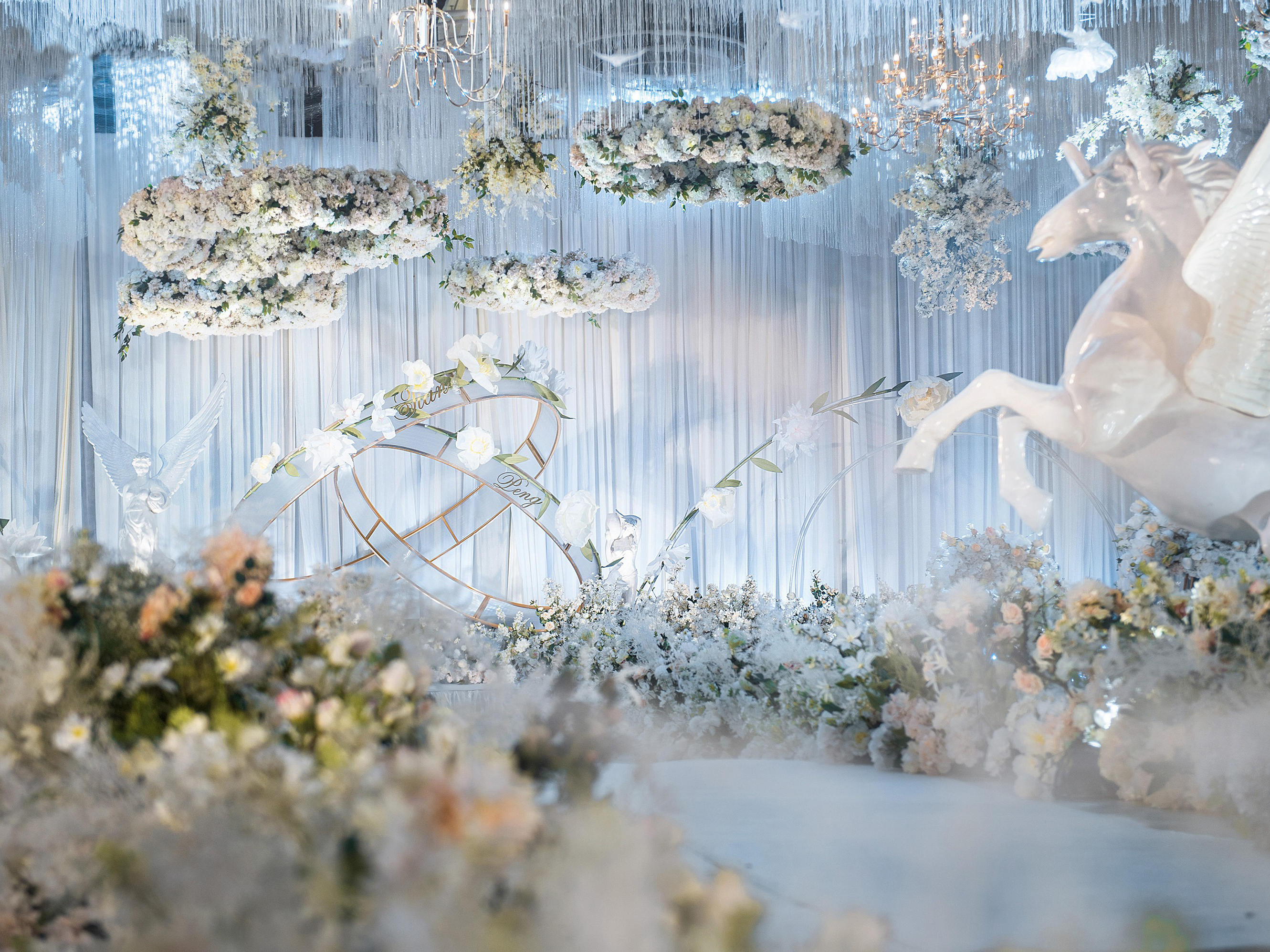 网红同款轻奢风浅蓝色主题婚礼