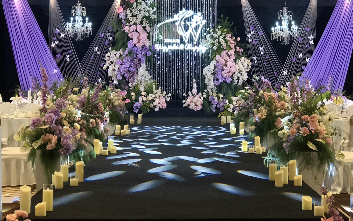 大棚婚禮紫色系
