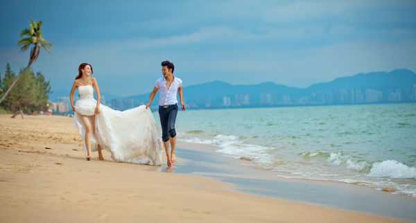 三亚婚纱照照片_三亚海边婚纱照图片