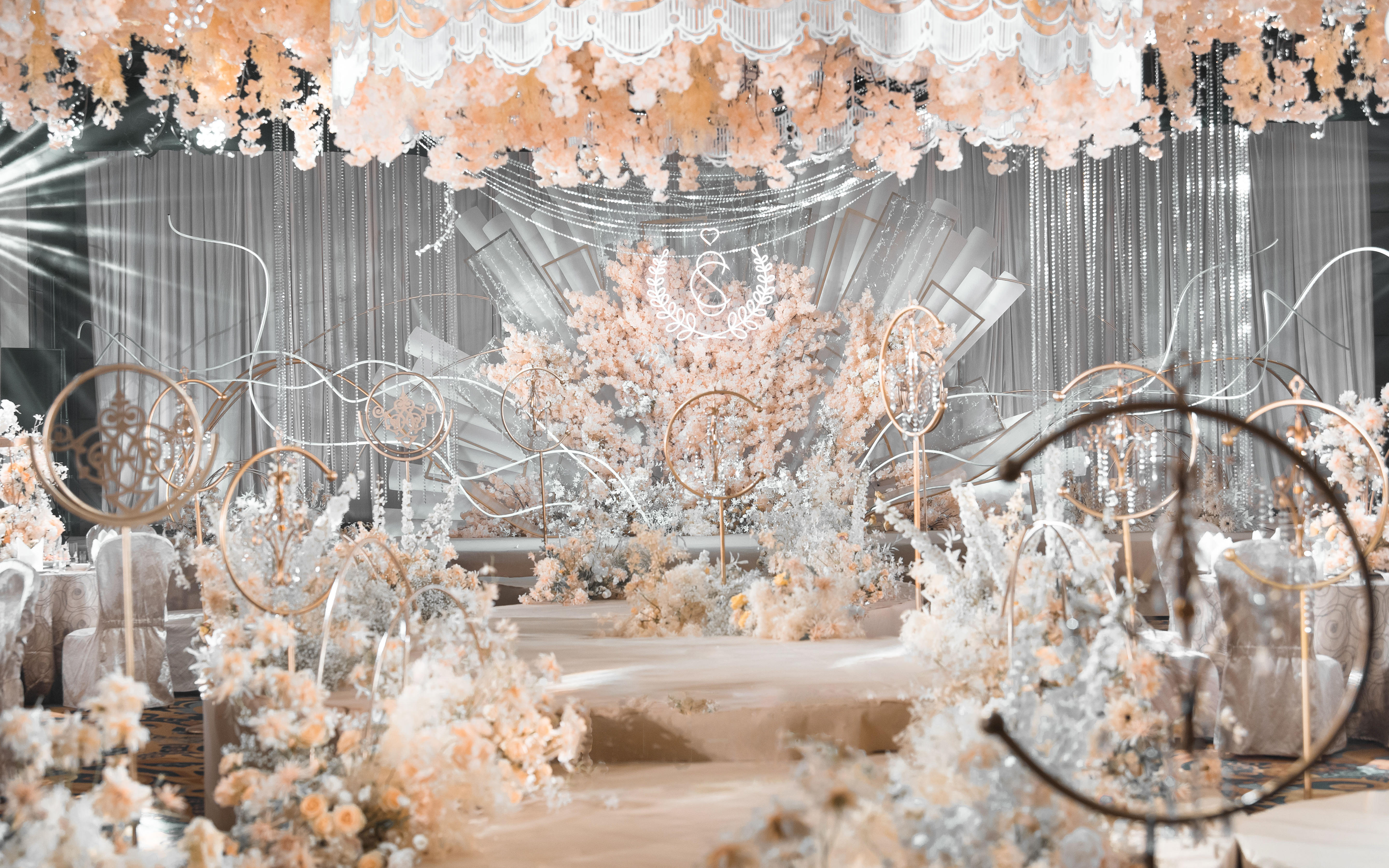 小厅 香槟色创意浪漫唯美婚礼