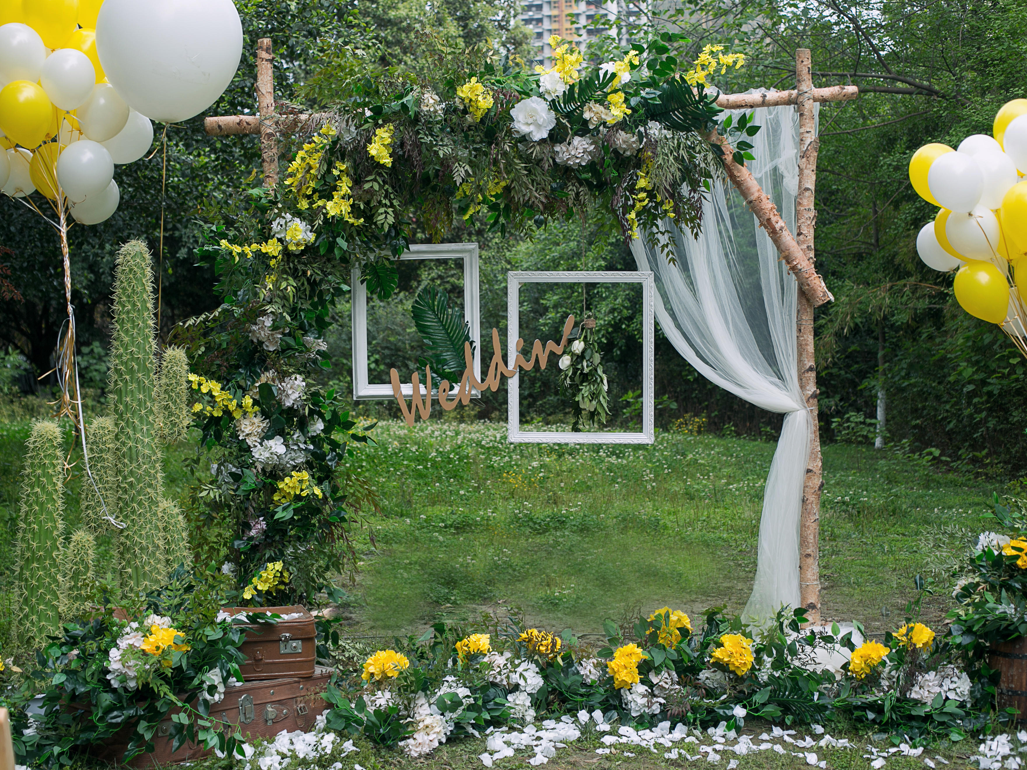 夏日精选柠檬黄小清新主题户外婚礼