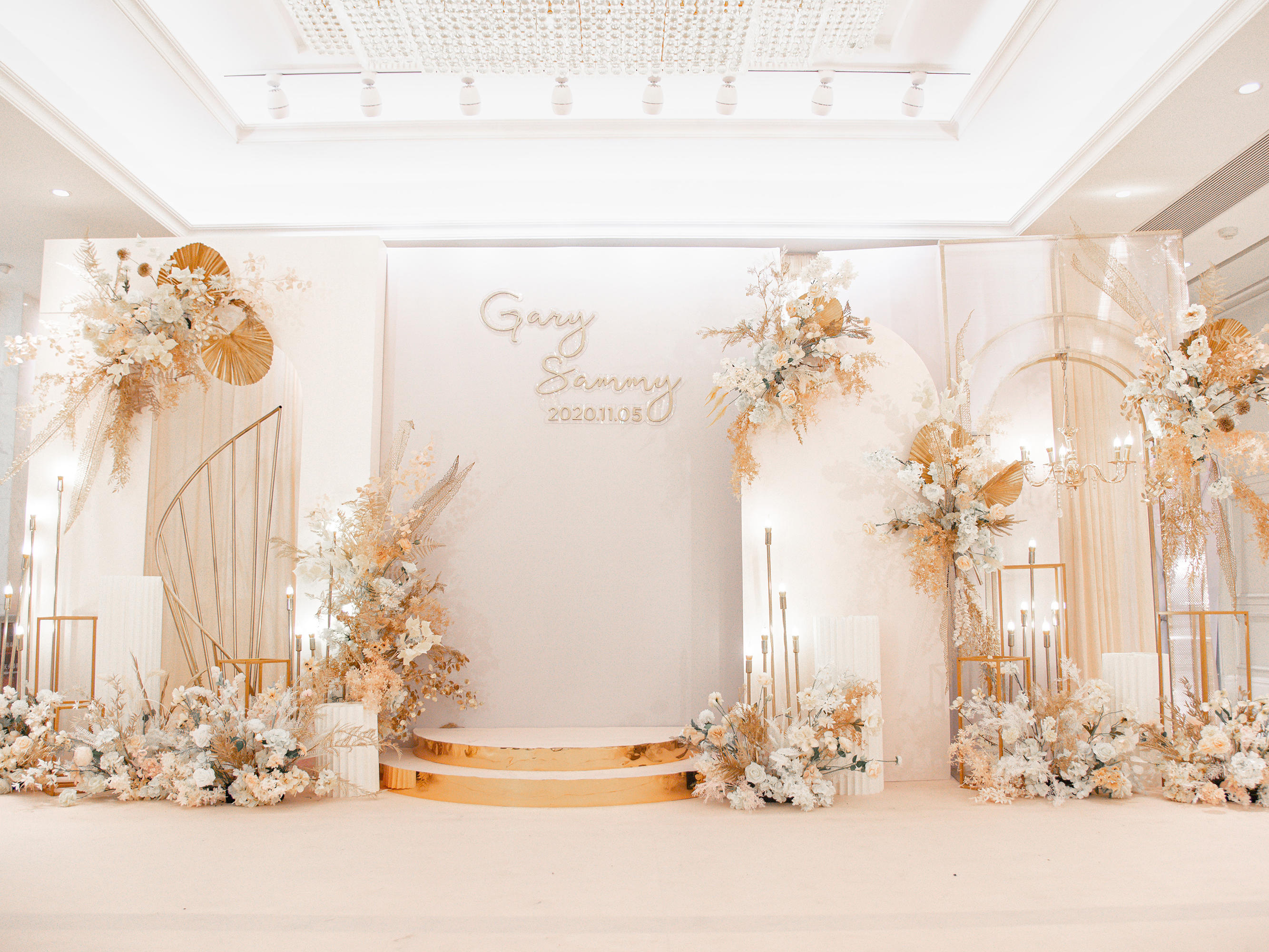 清远纯布置香槟色唯美婚礼