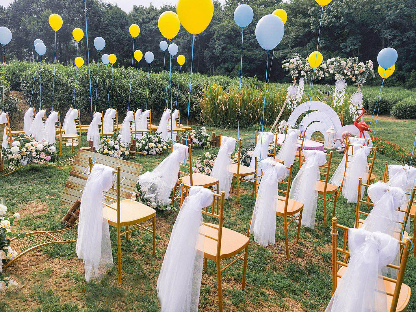 高性价比户外草坪婚礼 适合自家门口办