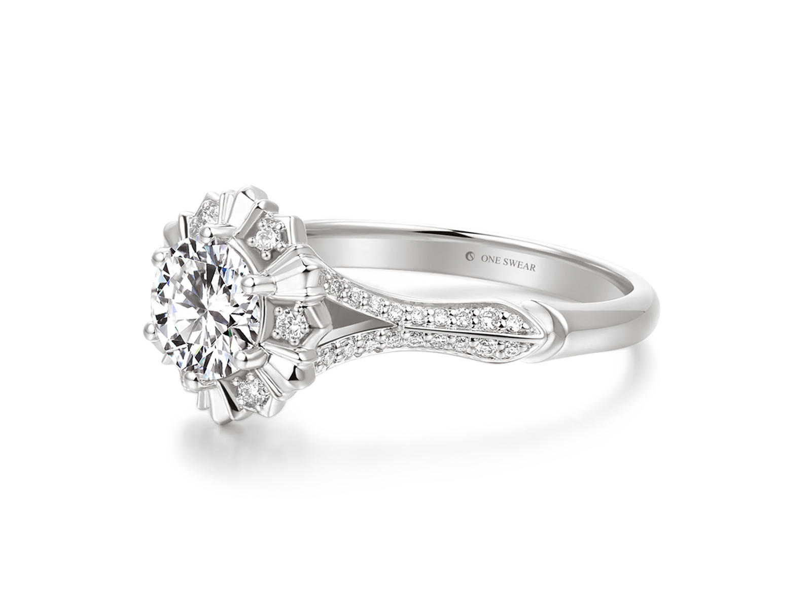 梵誓-勋章 简约欧式K金/铂金结婚订婚钻戒