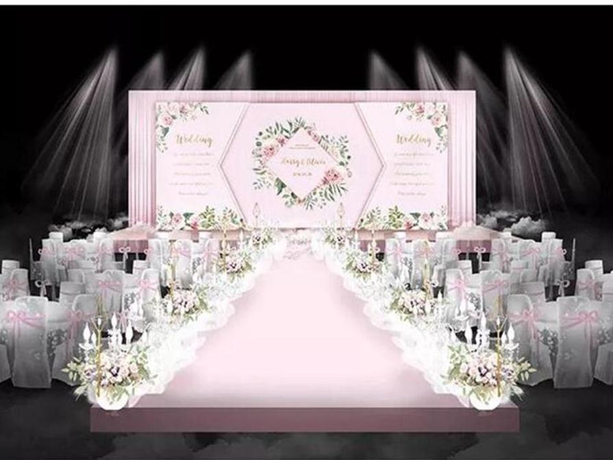 时光，也不能打败少女心。 浪漫的粉色婚礼现场