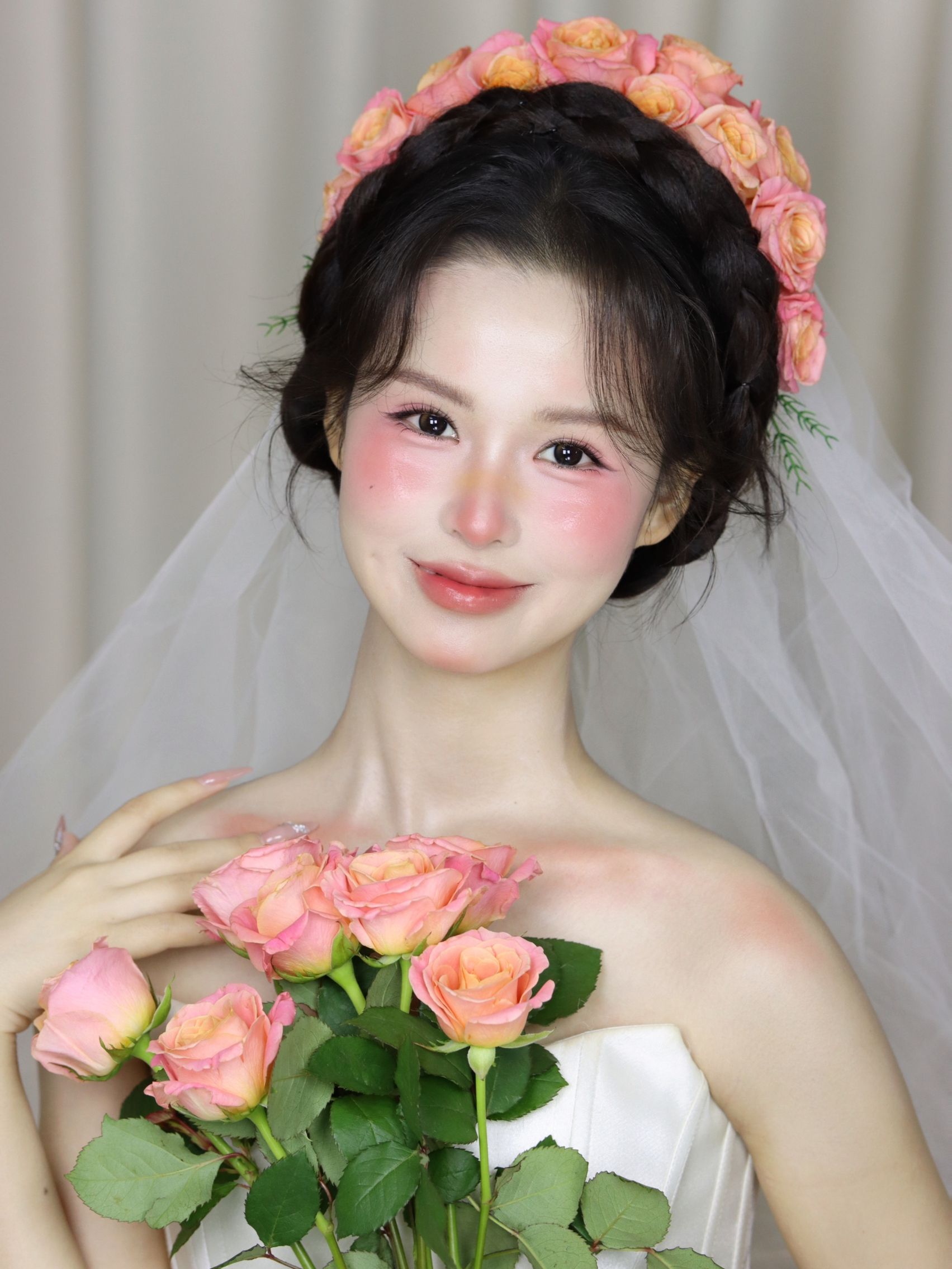 甜美減齡韓式水光感鮮花造型