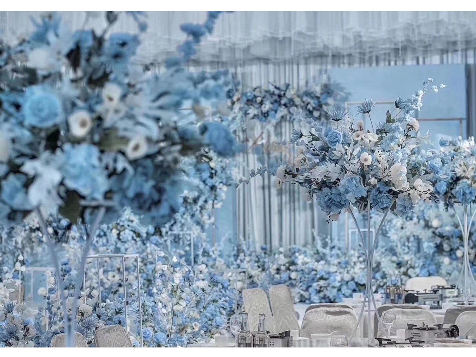 【和暄婚礼】雾霾蓝主题婚礼布置含四大金刚