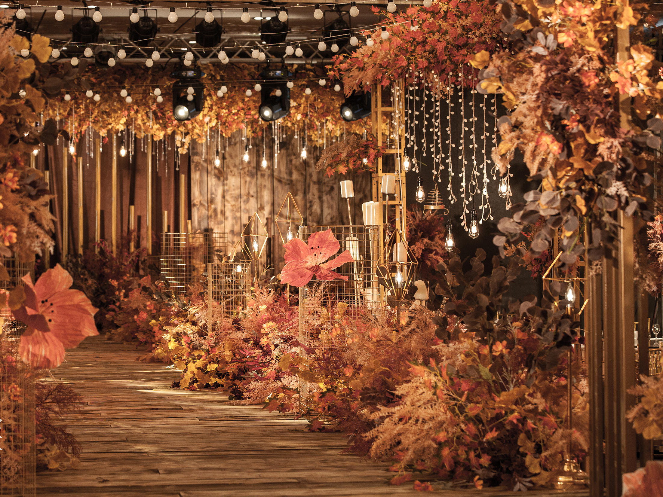 嘉悦宴会设计｜美式乡村复古婚礼 森系室内婚礼