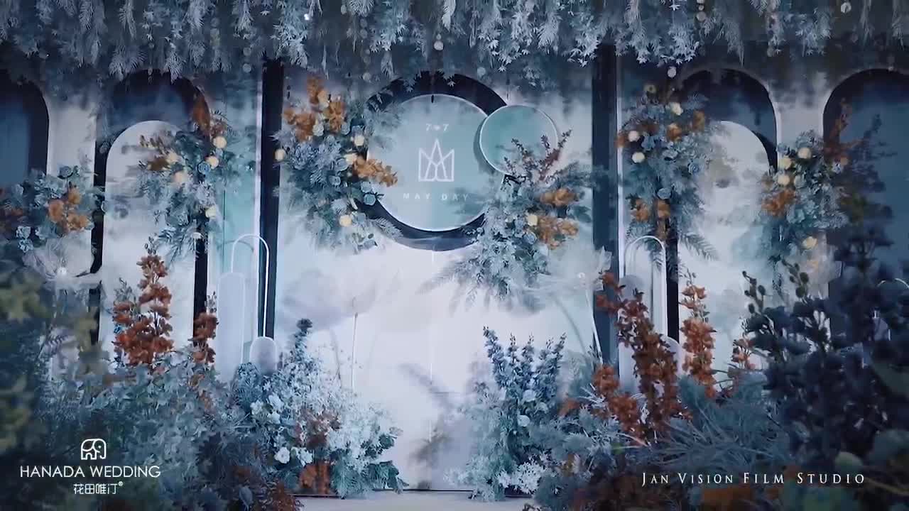 花田唯汀/蓝色系唯美撞色婚礼