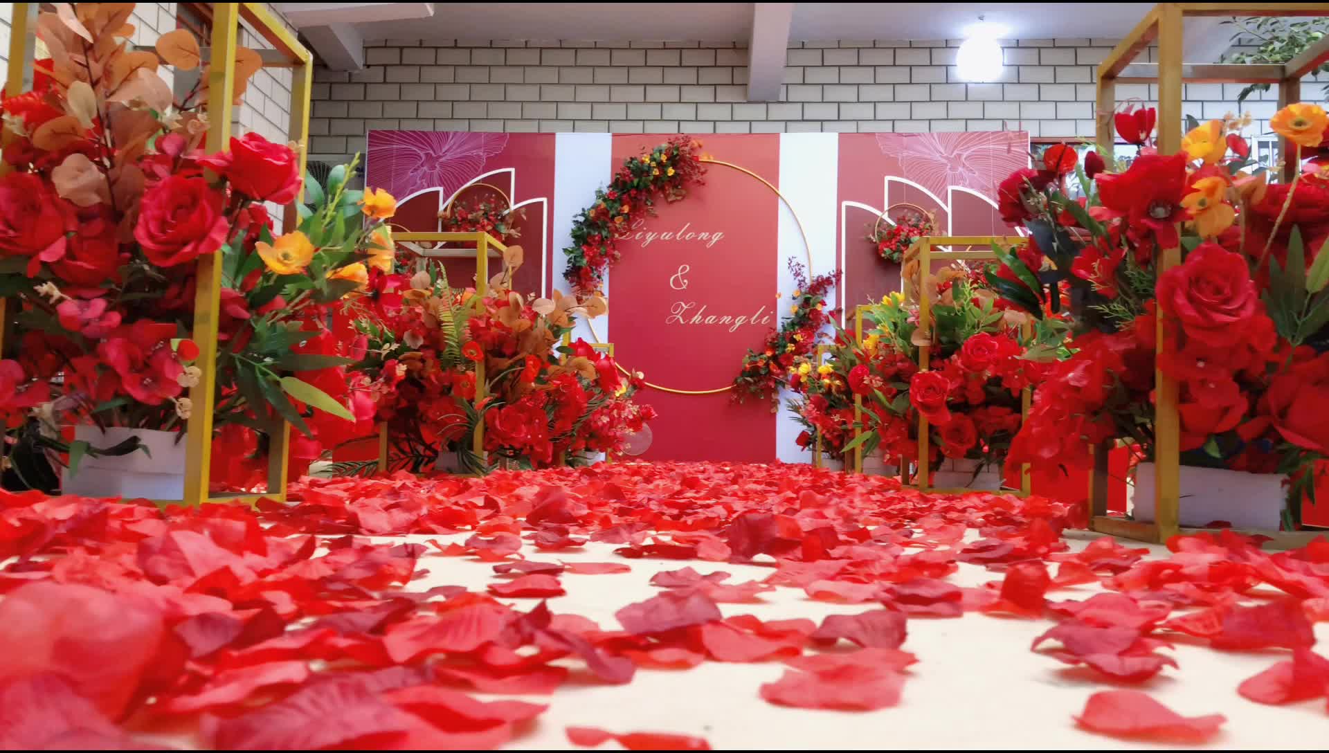 农村庭院复古红色西式婚礼·周口爱润婚礼