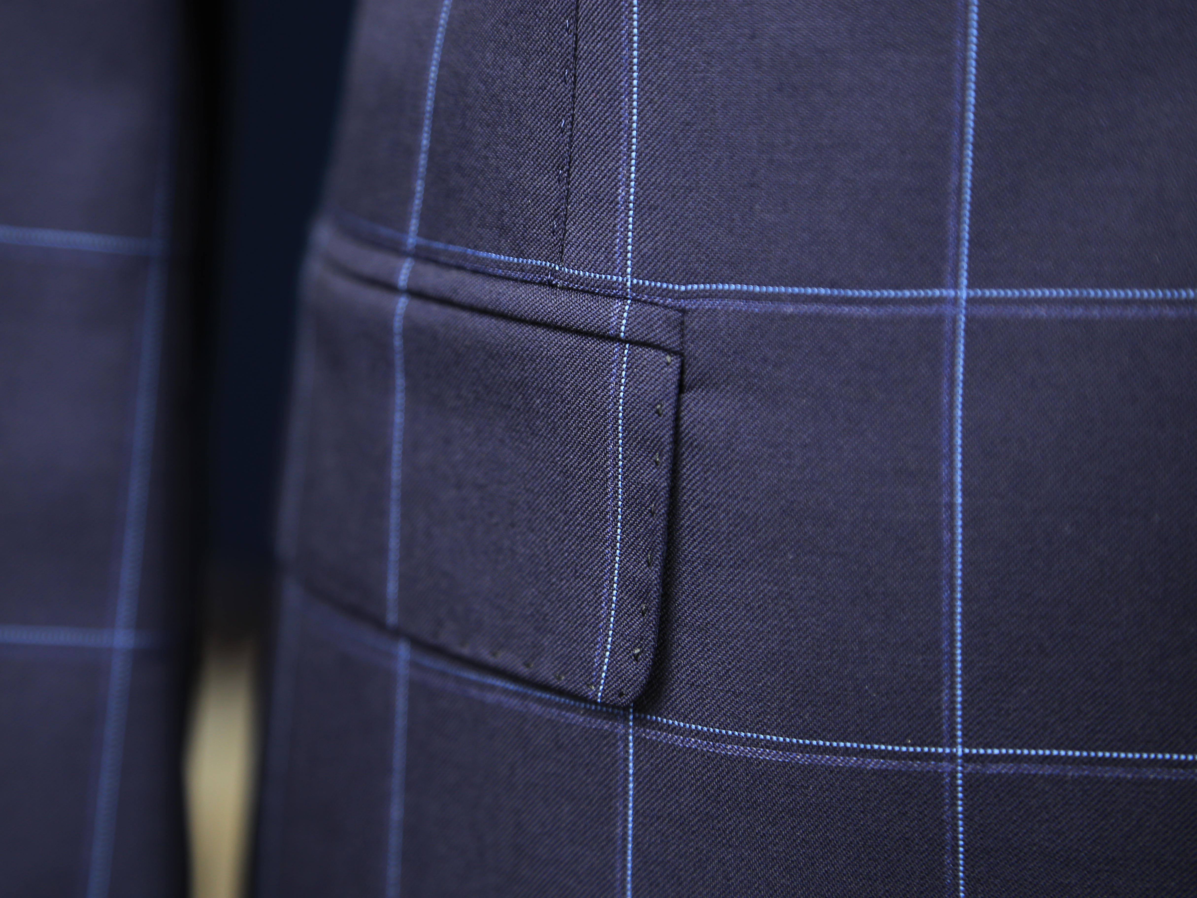 【风尚系列】绅士经典藏蓝窗格套西