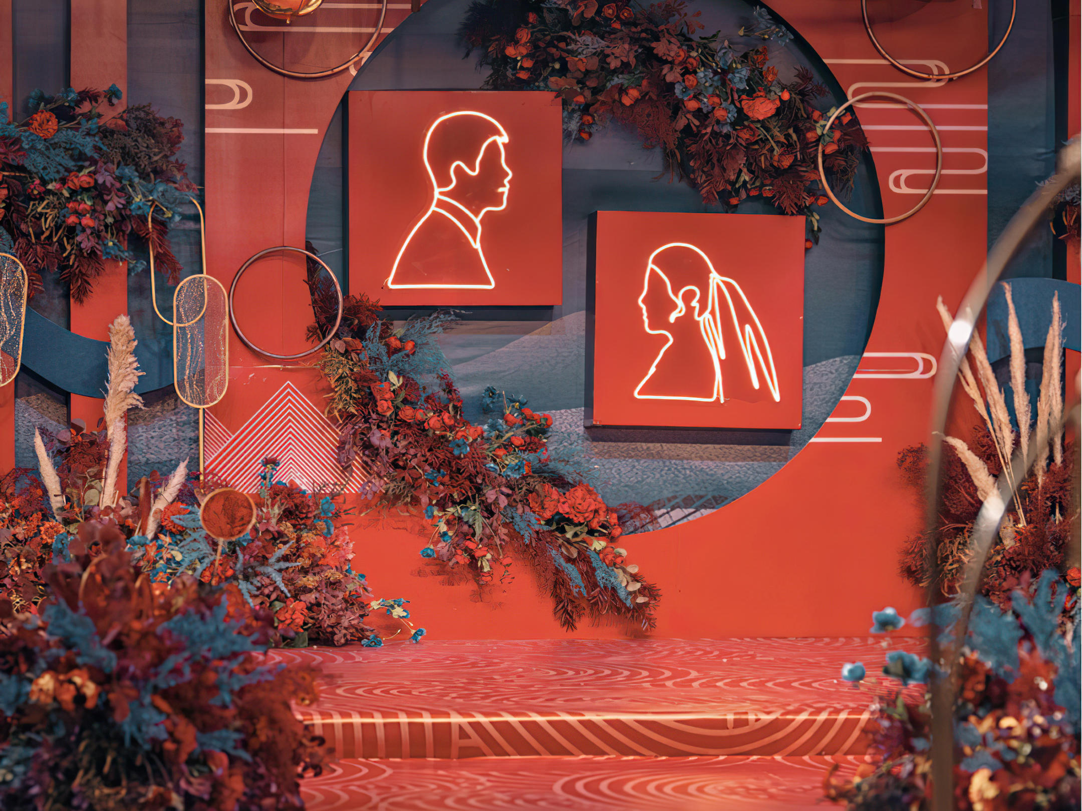 【甜·π婚礼】红金色室内婚礼